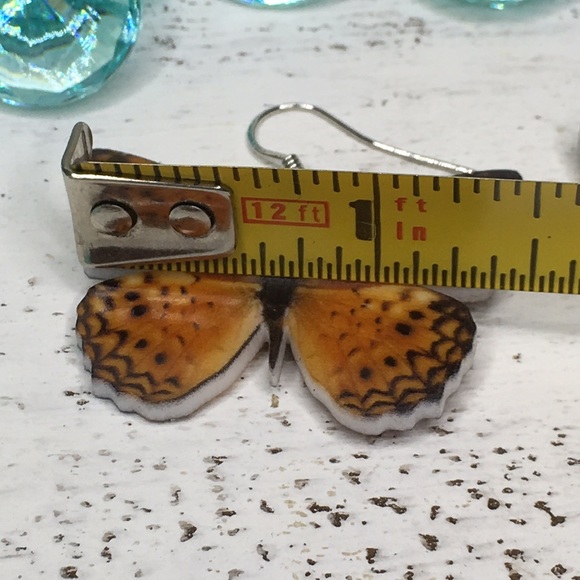 Leopard Lacewing Acrylic Butterfly Earrings - Picture 6 of 6